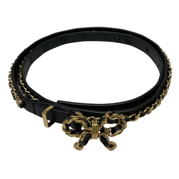 CHANEL - Black Gold Lambskin Hardware Belt Gold hardware 938-080125 - Picture 1 of 6